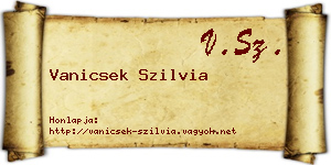 Vanicsek Szilvia névjegykártya